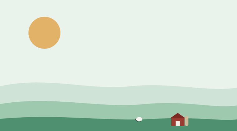 Ilustración rural: granja