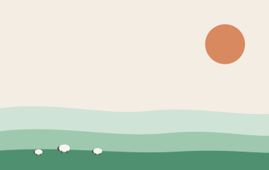 Ilustración rural: ovejas
