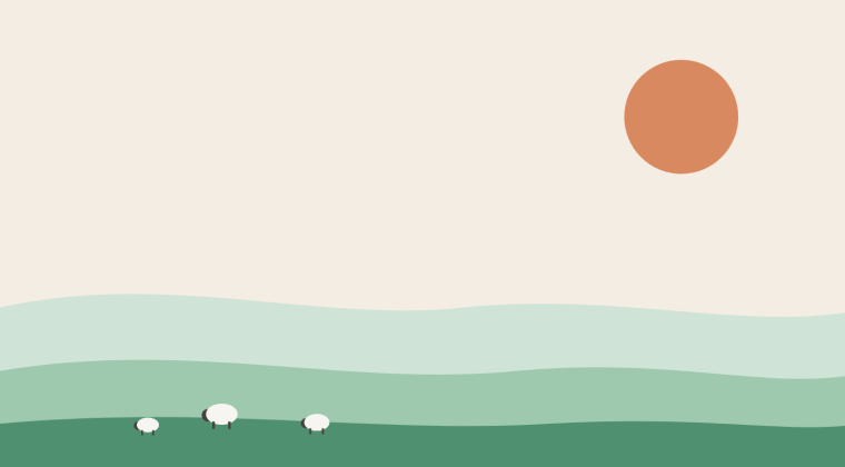 Ilustración rural: ovejas